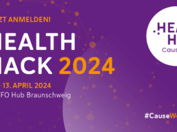 Plakat mit Ankündigung für den HealthHack 2024-