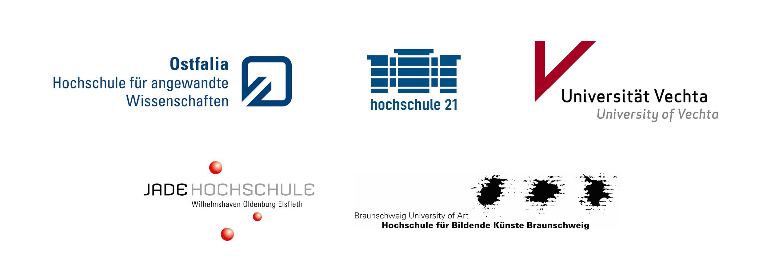 Logos der beteiligten Hochschulen der LINGA Wochen 2024.